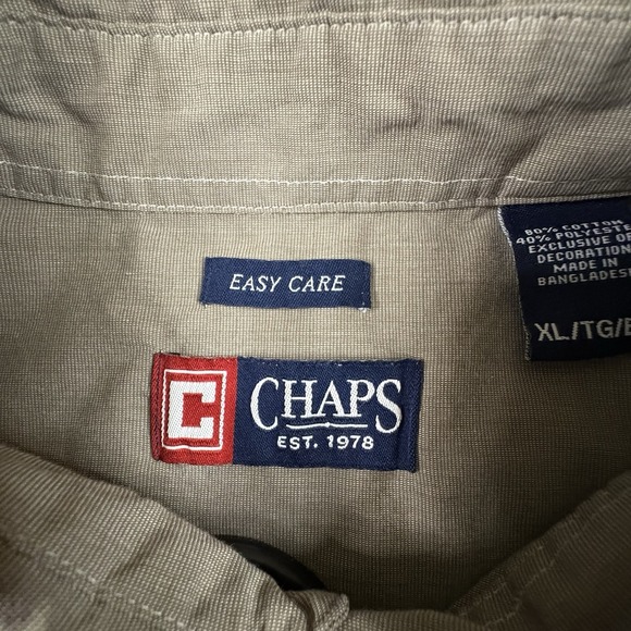 Chaps Men's XL Tan SS Button Up SEE DESCRIPTION - Picture 3 of 14